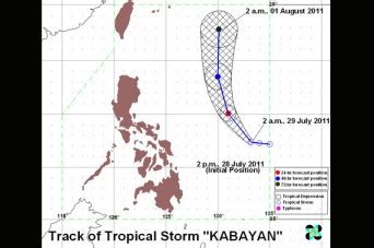 Tropical cyclone ‘Kabayan’ tracker .